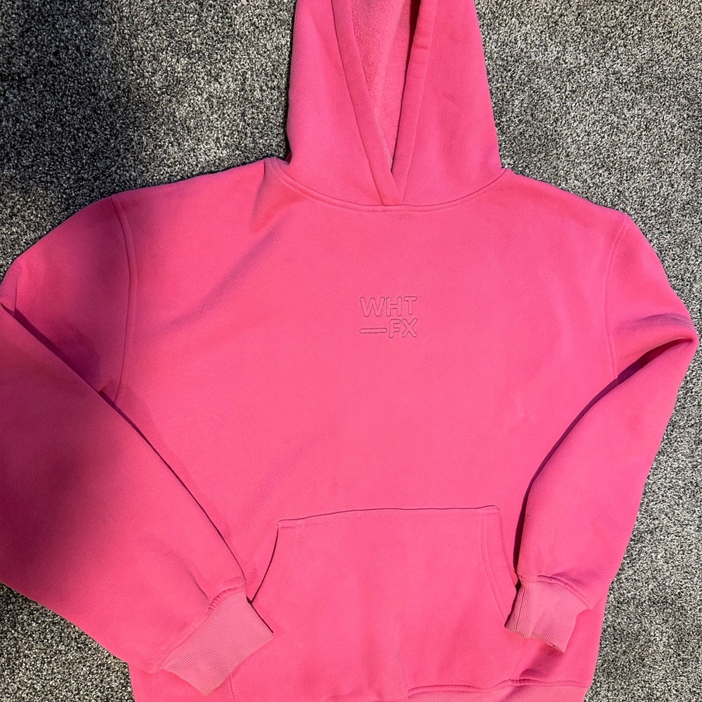 White Fox On The Line Hoodie Pink